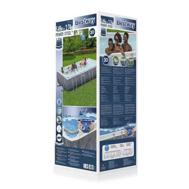 Piscina Bestway Rectangular C/Filtro Gris 5.49MX2.74MX1.22M