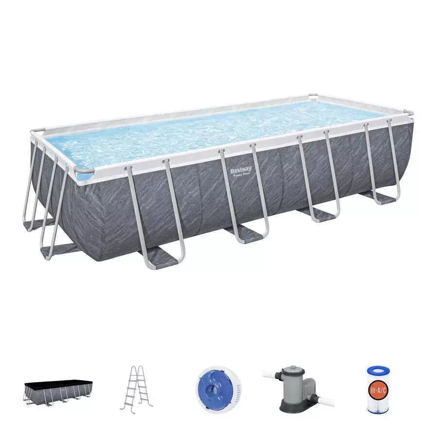 Piscina Bestway Rectangular C/Filtro Gris 5.49MX2.74MX1.22M