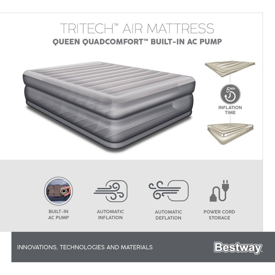 Colchón Inflable Eléctrico Queen 2.03MX1.52MX51cm Bestway